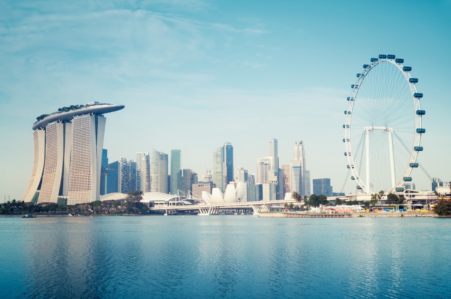 Marina Bay Sands và Singapore Flyer giữa ban ngày, Singapore